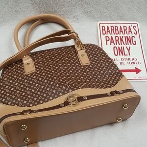 DAVIS&TOWNE SATCHEL BAG BROWN/TAN ADJUSTABLE STRAP NWOT